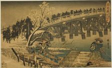 Act 11, Part 1: The Approach to the Night Attack (Juichidanme ichi, yochi oshiyose)..., c. 1834/39. Creator: Ando Hiroshige