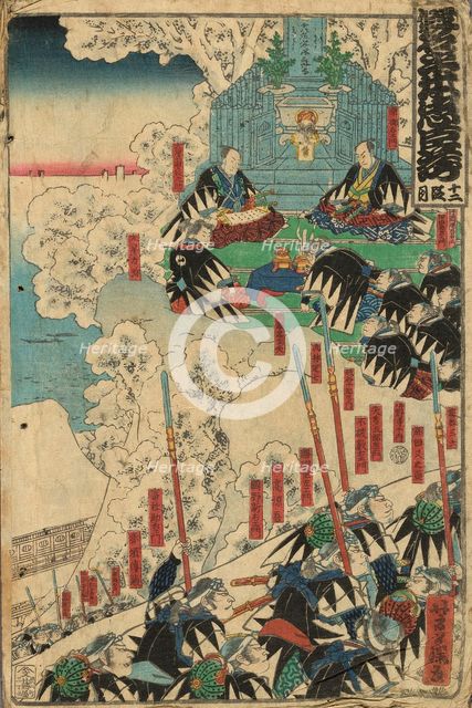 Act 12 (Junidanme), from the series "The Storehouse of Loyal Retainers (Kanadehon..., 1862. Creator: Yoshifuji.
