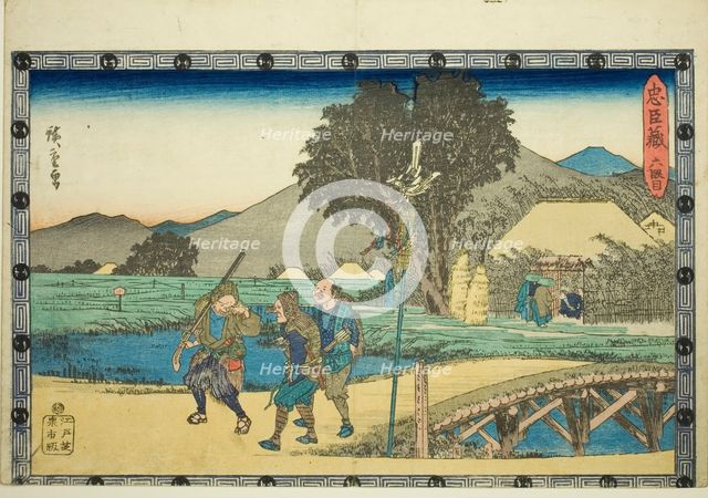 Act 6 (Rokudanme), from the series "The Revenge of the Loyal Retainers (Chushingura)", c. 1834/39. Creator: Ando Hiroshige.