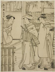 Act Nine: Yuranosuke's House in Yamashina from the play Chushingura (Treasury..., early 1790s. Creator: Katsukawa Shun'ei
