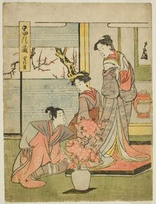Act Four: Enya Hangan's Castle from the play Chushingura (Treasury of the Forty-seven..., c. 1795. Creator: Katsukawa Shun'ei