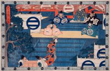 Act I: Lady Kaoyo Mounting the Steps at Hachiman Shrine for the..., between c1835 and c1839. Creator: Ando Hiroshige