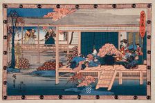 Act IV: Envoys from the Shogun Approach Lady Kaoyo and Group at Enya's..., between c1835 and c1839. Creator: Ando Hiroshige