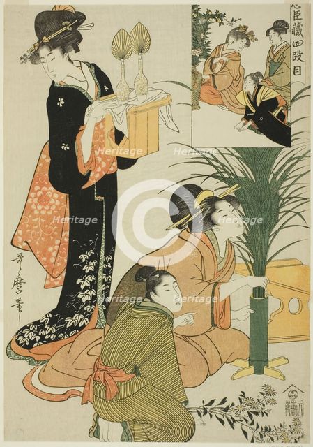 Act IV, from Treasury of the Loyal Retainers, Japan, c. 1801/02. Creator: Kitagawa Utamaro.