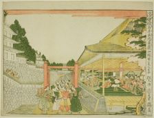 Act IV (Yondanme), from the series "Perspective Pictures of the Storehouse of Loyal..., c. 1791/94. Creator: Kitao Masayoshi