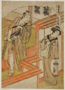 Act Ten: The Amakawaya from the play Chushingura (Treasury of Loyal Retainers), Japan, c. 1779/80. Creator: Shunsho