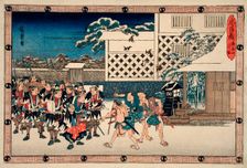 Act XI Fourth Episode (Actually Fifth): Ronin After Attack Going to..., between c1835 and c1839. Creator: Ando Hiroshige