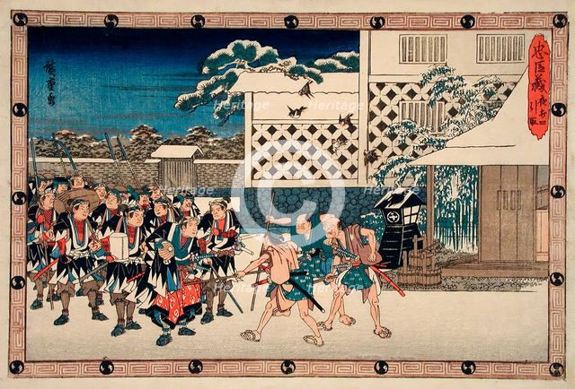 Act XI Fourth Episode (Actually Fifth): Ronin After Attack Going to..., between c1835 and c1839. Creator: Ando Hiroshige.