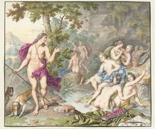 Actaeon surprises Diana and her companions, 1693. Creator: Willem van Mieris