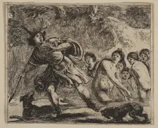 Acteon, from Game of Mythology (Jeu de la Mythologie), 1644. Creator: Stefano della Bella
