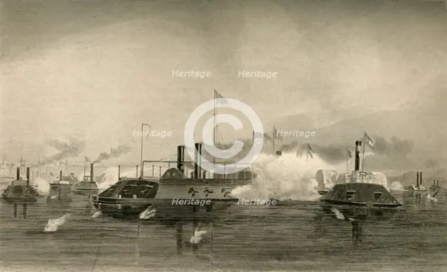 'Action of the Gunboats at Memphis', (1878). Creator: Unknown.