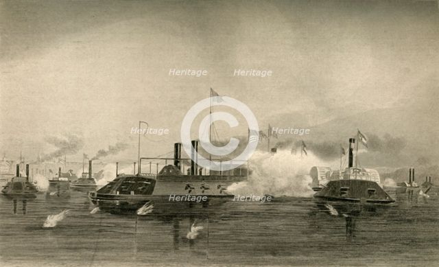 'Action of the Gunboats at Memphis', (1878). Creator: Unknown.
