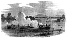 Action between a large Chinese Row-Galley and a small Cutter of H.M.S. "Amethyst"..., 1858. Creator: Unknown