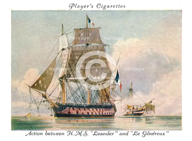 Action between H.M.S."Leander" and "Le Genereux", 1936.  Creator: Unknown.