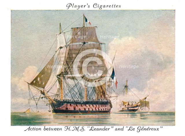 Action between H.M.S."Leander" and "Le Genereux", 1936.  Creator: Unknown.
