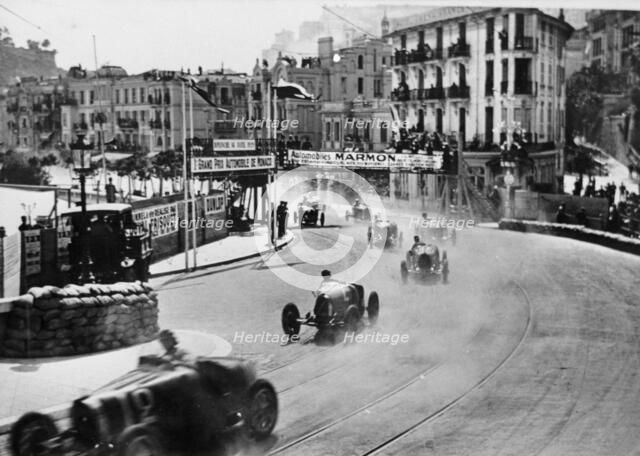 Action from the Monaco Grand Prix, 1929. Artist: Unknown