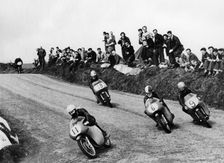 Action from the Lightweight TT race, Isle of Man, 1958