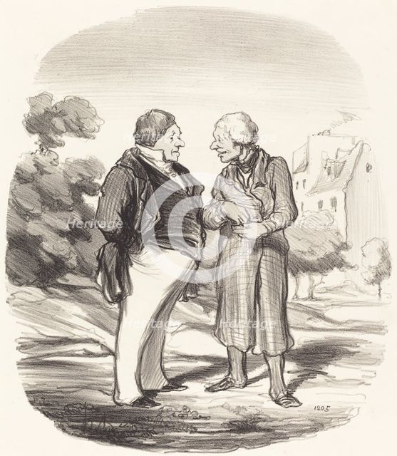 Actionnaires Californiens, 1850. Creator: Honore Daumier.