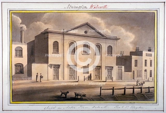 Acton Place Chapel, Southwark, London, 1825. Artist: G Yates
