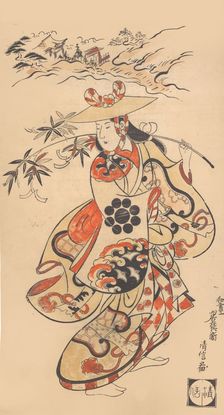 Actor Sawamura Kodenji as a Woman at the Time of the Tanabata Festival, 1698. Creator: Torii Kiyonobu I