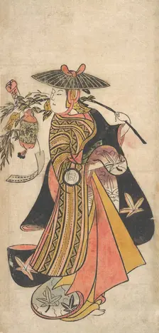 Actor Sanogawa Ichimatsu (1722-1763) as a Courtesan during the Tanabata Festival, ca. ..., ca. 1730. Creator: Okumura Toshinobu