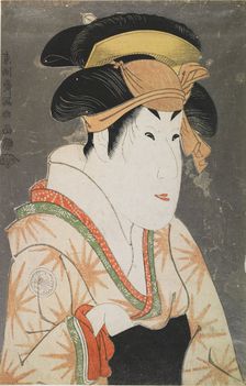 Actor Segawa Kikunojo III as Oshizu, the Wife of Tanabe Bunzo from the Play "Hana-Ayame..., 1794. Creator: Sharaku, Toshusai (active 1794-1795)
