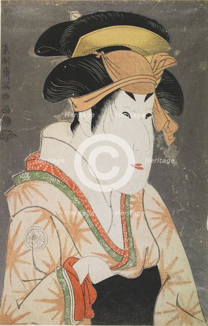 Actor Segawa Kikunojo III as Oshizu, the Wife of Tanabe Bunzo from the Play "Hana-Ayame..., 1794. Creator: Sharaku, Toshusai (active 1794-1795).