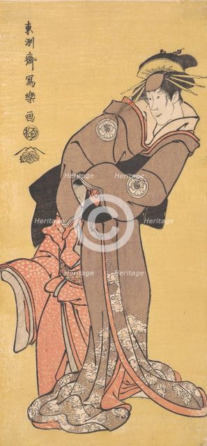 Actor Segawa Tomisaburo II as the Courtesan Toyama and Actor Ichikawa Kurizo as Higashi..., 1794-95. Creator: Tôshûsai Sharaku.