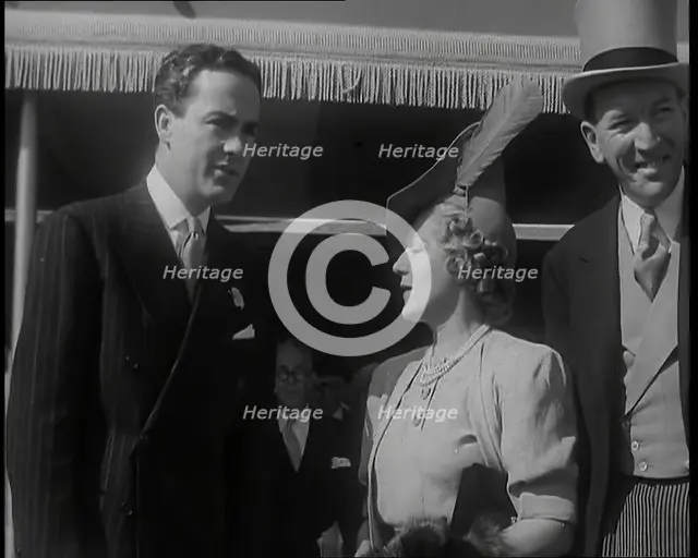 Actors Mary Pickford, her Husband Charles 'Buddy' Rogers, and Noel Coward at  a Theatrical..., 1939. Creator: British Pathe Ltd.