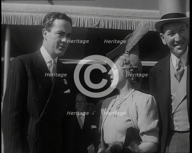 Actors Mary Pickford, her Husband Charles 'Buddy' Rogers, and Noel Coward at  a Theatrical..., 1939. Creator: British Pathe Ltd.