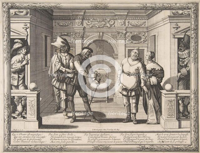 Actors at the Hotel de Bourgogne, ca. 1633-34. Creator: Abraham Bosse.
