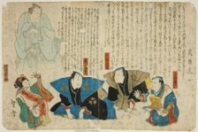 Actors Attending Memorial for Arashi Rikan III, Japan, 1863. Creator: Mori Yoshiyuki