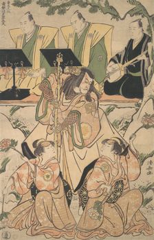 Actors in a Shosa (Combination of Acting and Dancing) Performance, ca. 1790. Creator: Torii Kiyonaga