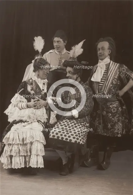 Actors in the pantomime "Sindbad" at Drury Lane, 1907. Creator: Unknown.