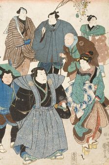 Actors Portraits Disguised as a Street Crowd, between circa 1850 and circa 1851. Creator: Utagawa Kuniyoshi