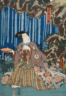 Actors Reversing Gender Roles in the Story of Narukami (image 1 of 3), 1854. Creator: Utagawa Kunisada