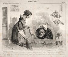 Actualités: Venez! ...sortez dla! ... cest fini! on nentend plus parler que de paix!.... Creator: Clémente Pruche (French, 1831-1870)