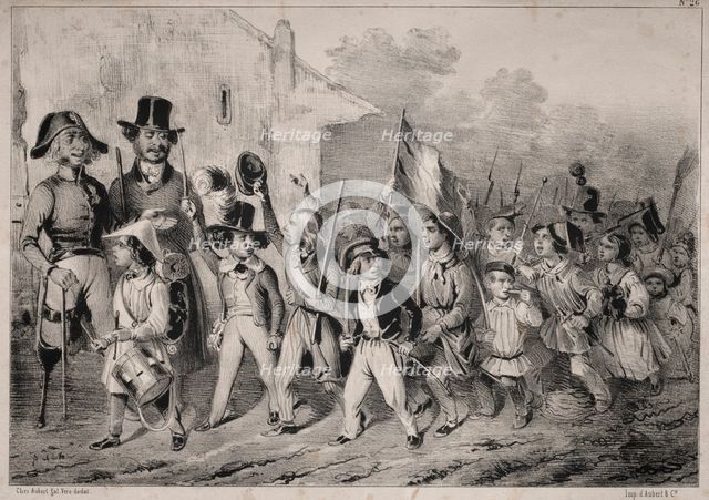 Actualités: Bon! Les moutards en veulent sussi! quand on parle de guerre!..., 1840. Creator: Clémente Pruche (French, 1831-1870).
