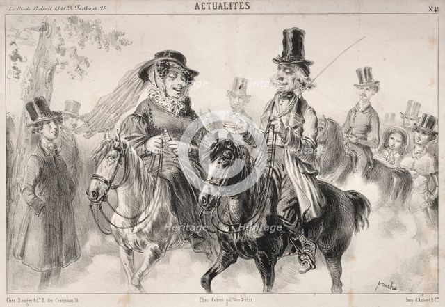 Actualités: Dis donc Madame Miroton il paraitrait que cest nous qui donnons le ton..., 1841. Creator: Clémente Pruche (French, 1831-1870).