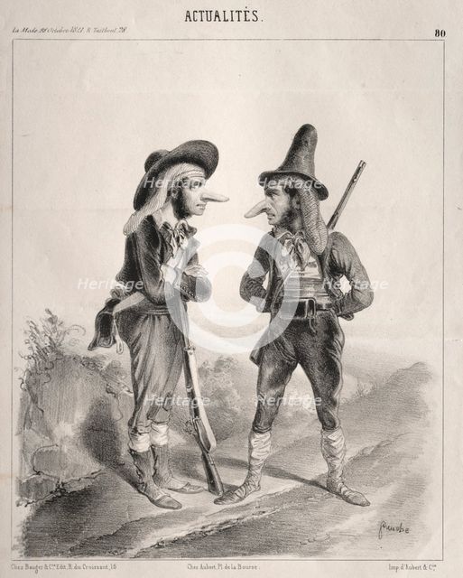 Actualités: Insurgez-vous donc! ...hien! voilà qui va devenir gentil!..., 1841. Creator: Clémente Pruche (French, 1831-1870).