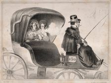 Actualités: Les Inconvénients des voitures publique: Le cocher de..., 1839. Creator: Clémente Pruche (French, 1831-1870)
