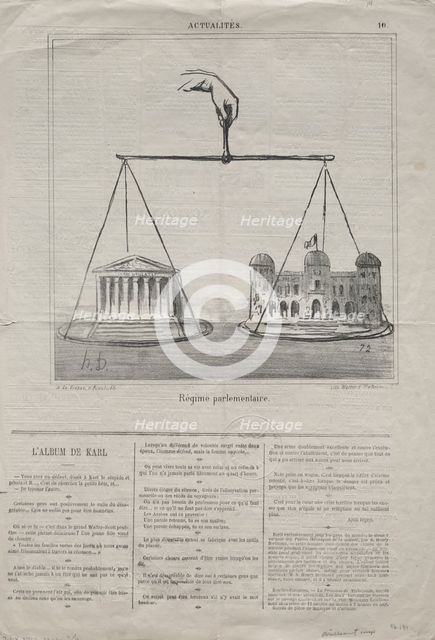 Actualities (No. 10): Parliamentary Regime , 1870. Creator: Honoré Daumier (French, 1808-1879).