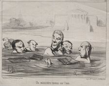 Actualities (No. 120): A Minister returns to the water, 1851. Creator: Honoré Daumier (French, 1808-1879)