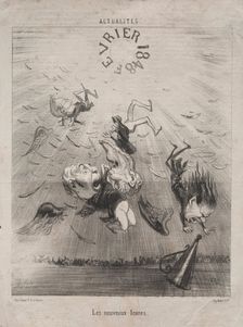 Actualities (No. 140): The new Icarus, 1850. Creator: Honoré Daumier (French, 1808-1879)