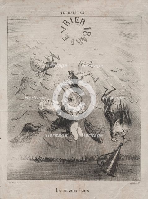 Actualities (No. 140): The new Icarus, 1850. Creator: Honoré Daumier (French, 1808-1879).