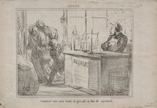 Actualities (No. 252): Condemned for having sold a pile of sand instead of moist brown sugar, 1855. Creator: Honoré Daumier (French, 1808-1879)