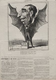 Actualities (No. 62): I am a bird, see my wings.., 1869. Creator: Honoré Daumier (French, 1808-1879)