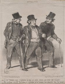 Actualities (No. 7): It seems to me that I notice a little dog there that is not muzzled!..., 1852. Creator: Honoré Daumier (French, 1808-1879)