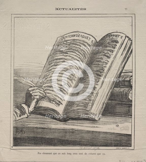 Actualities (No. 77): Do not be astonished that it is long and with many corrections, 1872. Creator: Honoré Daumier (French, 1808-1879).