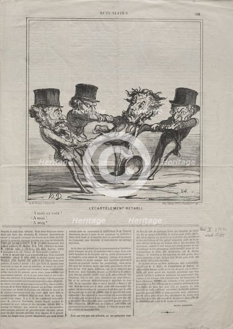 Actualities (No. 98): The quartering reinstated, 1869. Creator: Honoré Daumier (French, 1808-1879).